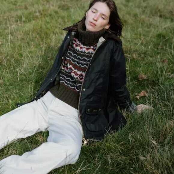 Sage/Ancient ~ Barbour Modern Beadnell Wax Jacket MSRP$498 English Chic - Picture 6 of 16